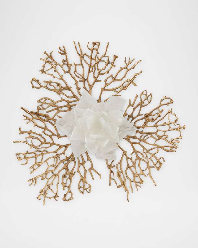Stone Flora 17" 3-Light Selenite Wall Sconce